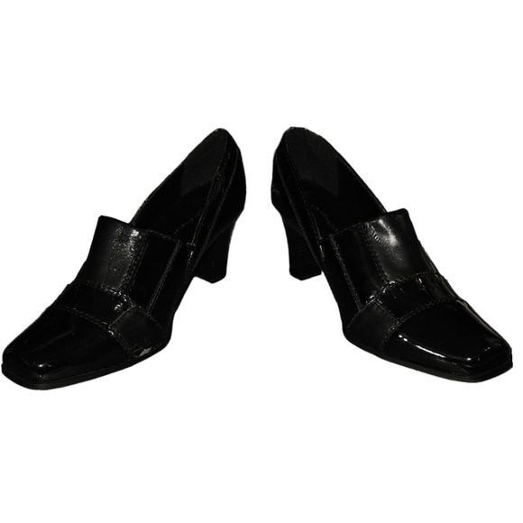 NWOT Cloudwalker Mandy Patchwork Vegan Leather Square Toe Heels - Picture 1 of 6